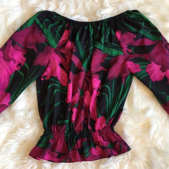 MICHAEL Michael Kors Floral Print Peasant Blouse - Picture 9 of 11
